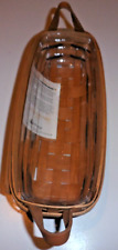 Longaberger 1993 Heartland Muffin Basket With Leather Handles Plastic Liner picture