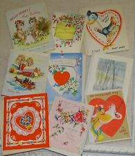 9 Greeting Cards in mailed envelopes 1943-45 WWII Era - Christmas Valentine + picture