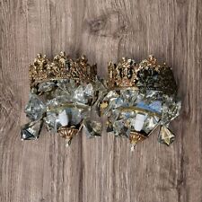 2 Antique French Italy Style Cherub Brass Wall Sconces 7