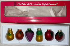 Vtg Old World Christmas Light Covers Fruit Pear Grape Apple Orange Pineapple A3 picture