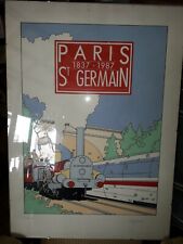 Rare lithograph PARIS ST GERMAIN 1837 1987 signed numbered ORIGINAL picture