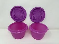 Tupperware Servalier Bowls & Liquid Tight Instant Seals 20oz purple set of 2 New picture
