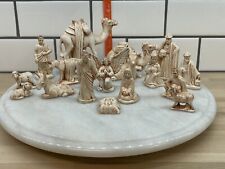 17 Piece Vintage Holland Mold Medium Size Nativity Set Ceramic Brown 1975 picture