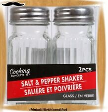 Glass Salt & Pepper Shaker Set Clear Glass ~Bistro Style Shakers picture