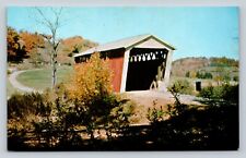 Pennsylvania Harmon's Covered Bridge Over Plum Creek Vintage Postcard A120 picture