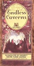 1930s NEW MARKET VIRGINIA ENDLESS CAVERNS SOUVENIR TRAVEL BROCHURE AND MAP Z3994 picture