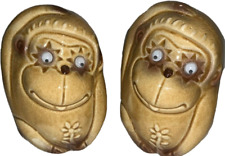 MONKEY SALT & PEPPER SHAKERS GOOGLY EYES MADE IN JAPAN VINTAGE 1970S S&P CERAMIC picture