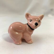 Vintage Pink Puppy Dog Figurine MCM Kitsch Cottage Core Granny Miniature picture