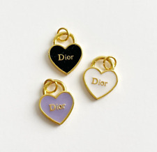 Dior Gold Metal Zipperpull Button Heart Pendant NEW | Bundle of 3 picture