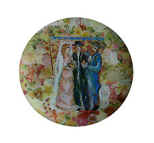 Wedding Plate Bride Groom and Rabbi Under The Chuppah Flowers USA By Piatti * picture