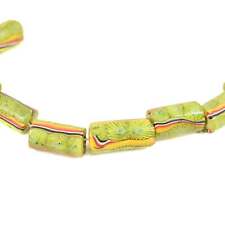 9 Rare Lime Millefiori Trade Beads picture