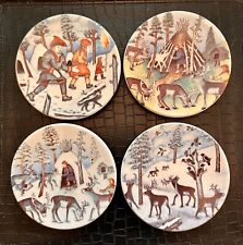 Arabia Finland A. Alariesto Plates Christmas SET OF 4 Vintage 1982 picture