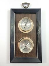 Vtg Solid Wood Springfield Thermometer, Hygrometer, 14'', Made in USA picture