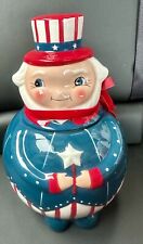 NWT Carnival Cottage by Johanna Parker July 4th Patriotic Uncle Sam Cookie Jar picture