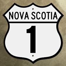 Nova Scotia provincial highway 1 route marker road sign Canada 1940s picture