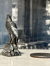 Intricately Sculptured Miniature Metal Eagle Diorama Display Vintage Marked Bee picture