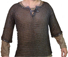 THE Medievals Fancy Dress 10 MM ID Butted Chainmail Hauberk Front Open Full Slee picture