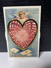 Clapsaddle~ Kaleidoscope Heart~Spinner Mechanical Valentine~Cupids~Postcard~1990 picture