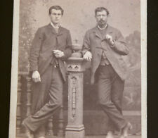 Antique 1870s Two Gentlemen Des Moines IOWA CDV Sepia Photo Photograph  picture