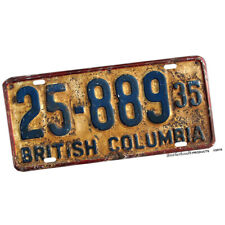 1935 British Columbia Reproduction Design Aluminum License Plate Novelty Sign picture