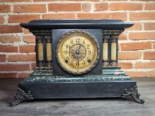 Antique Seth Thomas 295 Adamantine Mantle Clock Green-No Key-Works picture