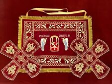 Chalice covers set dark red with Gold embroidery picture