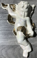 ANGEL CHERUB Ceramic WALL Hanger Plaque  Hollywood MCM 1964 W16 picture
