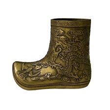 Chinese Brown Brass Color Metal Boot Shape Small Figure ws1341 picture