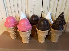 Blow Mold Plastic Ice Cream Shop Display Cones Swirl Scoop Safe T Cup Lot Of 8 picture