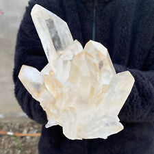 1.95lb Large Natural Clear White Quartz Crystal Cluster Rough Healing Specimen picture