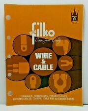 Vintage 1974 FILKO Wire & Cable Catalog - Terminals, Connectors, Trouble Lights picture