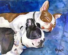 Boston Terrier Art Print from Painting | Home Wall Decor | Gifts, Picture 8x10 picture