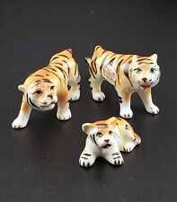 Vintage Bone China Tigers Family Miniature Figurines Japan  picture