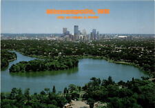 Minneapolis, MN, City of Lakes, Lake of the Isles, urban skyline Postcard picture