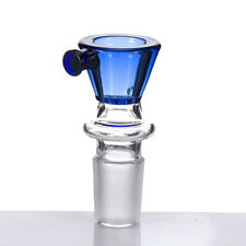 Glass Funnel Bowl Glass Slide Bowl with 6 Holes Honeycomb Screen 14mm male Blue picture