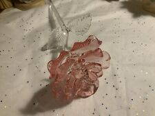 WATERFORD CRYSTAL ROSE FLOWER HEAD PAPERWEIGHT FLEUROLOGY PINK MINT IN BOX picture