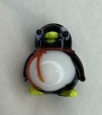 Festive Treasures Mini Glass PENGUIN w RED SCARF Tiny Collectible Figurine - New picture