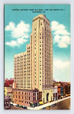 Linen Postcard Richmond VA Virginia Central National Bank Building picture