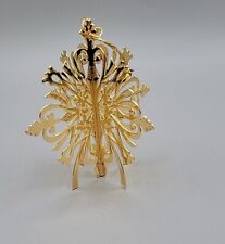 1991 Danbury Mint 3D Snowflake Tree Christmas Ornament Gold Plated  picture