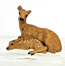 Vintage Castagna Mom Doe & Fawn Figurine~Mother Baby Deer~Cottage~Forest~Farm~4