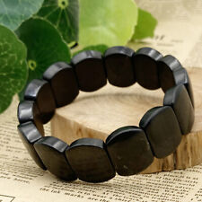 Crystal Shungite Bracelet EMF Protection Stone Oval Stretchy Gift Reiki Healing picture