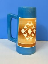 Native American Indian Lakota Sioux Pottery Ceramic Beer Stein Sign Red Feather picture