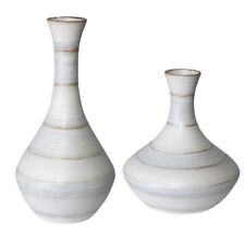 Branksome Leaze - 20.6 Inch Fluted Striped Vase (Set of 2) - Decor - Vases - picture