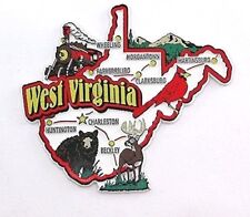 WEST VIRGINIA STATE MAP AND LANDMARKS COLLAGE FRIDGE COLLECTIBLE SOUVENIR MAGNET picture
