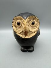 Handmade Ceramic Pottery Brown Owl Figurine Ornament picture