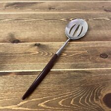 Epic MCM Forged Stainless Serving Slotted Spoon Brown Composite Handle Japan picture