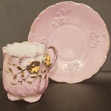 Antique Mini Pink Tea Cup And Saucer With Gold Roses picture