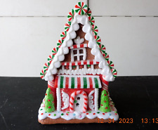 NWT Trimsetter Gingerbread House Light Up LED Small Red House 7.1