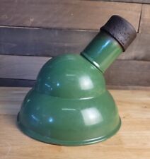 VINTAGE GREEN PORCELAIN GAS STATION LIGHT INDUSTRIAL SHADE W/LIGHT FIXTURE picture