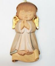 LEPI Woodcarvings Guardian Angel Painted in Italy Wall Plaque Hanging Ornament picture